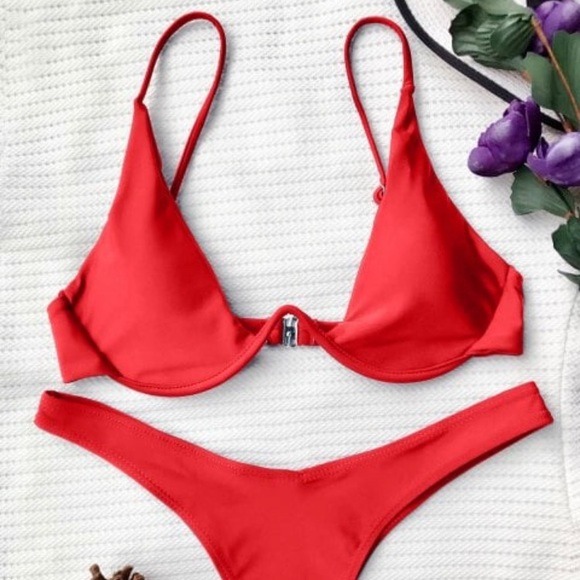 red underwire bikini top
